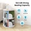 Tiardocge Rotating Bookshelf, 2 Tier 360 Revolving Bookcase, Book Shelf Organizer, Corner Bookshelf for Small Space, Floor Standing Bookcase Storage Rack for Bedroom, Living Room, Study Room view 3
