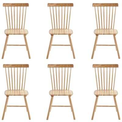 DZOVAD 100% Solid Wood Dining Chairs Set of 4, Wooden Kitchen Chairs, Open Back, FSC-Certified, Mid-Century Modern Chairs (6, Natural, 19.3" D x 18.9" W x 34.2" H)