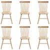 DZOVAD 100% Solid Wood Dining Chairs Set of 4, Wooden Kitchen Chairs, Open Back, FSC-Certified, Mid-Century Modern Chairs (6, Natural, 19.3" D x 18.9" W x 34.2" H) view 1