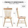 DZOVAD 100% Solid Wood Dining Chairs Set of 4, Wooden Kitchen Chairs, Open Back, FSC-Certified, Mid-Century Modern Chairs (6, Natural, 19.3" D x 18.9" W x 34.2" H) view 2