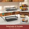Sevenblue 3 Tier Fruit Basket for Kitchen Counter with 2 Mobile Banana Hangers, 2026 Pro Detachable Metal Fruit Bowl with Wooden Handle, Fruit Holder for Bread Snack Veggies with Protective Mats view 3