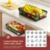 Sevenblue 3 Tier Fruit Basket for Kitchen Counter with 2 Mobile Banana Hangers, 2026 Pro Detachable Metal Fruit Bowl with Wooden Handle, Fruit Holder for Bread Snack Veggies with Protective Mats view 4