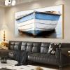 Old Wooden Ship Canvas Wall Art, Old Wooden Ship Pictures Wall Decor, Nautical Wall Decor, Nautical Canvas Wall Art, Lake House Wall Decor, Framed Coastal Wall Art (Gold Frame, 59"x33"|150x84cm) view 2