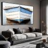 Old Wooden Ship Canvas Wall Art, Old Wooden Ship Pictures Wall Decor, Nautical Wall Decor, Nautical Canvas Wall Art, Lake House Wall Decor, Framed Coastal Wall Art (Gold Frame, 59"x33"|150x84cm) view 3
