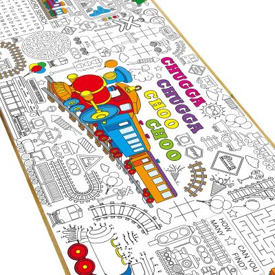 Train Giant Coloring Poster Train Large Versatile Activity Drawing Paper Coloring Tablecloth DIY Trains Theme Game Poster Table Cover Students Art Crafts Coloring Mat Home Classroom Party Sup