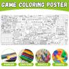 Train Giant Coloring Poster Train Large Versatile Activity Drawing Paper Coloring Tablecloth DIY Trains Theme Game Poster Table Cover Students Art Crafts Coloring Mat Home Classroom Party Sup view 3