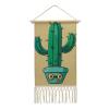 GFLFMXZW Cotton And Linen Hanging Poster Long Vertical Wall Hanging Tapestry with Tassel Cacti Wall Artwork Painting Decoration for Bedroom Living Room Dorm 10x19.6 in view 1