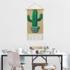 GFLFMXZW Cotton And Linen Hanging Poster Long Vertical Wall Hanging Tapestry with Tassel Cacti Wall Artwork Painting Decoration for Bedroom Living Room Dorm 10x19.6 in view 4