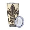 HCBPWVQA 20 oz Tumbler with Lid and Straw Stainless Steel Vacuum Insulated Coffee Mug Double Wall Fleur-de-Lis and Coat Arms Knight Travel Tumblers Cup Gifts for Women Men Car Cup Holder Friendly view 2