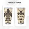 HCBPWVQA 20 oz Tumbler with Lid and Straw Stainless Steel Vacuum Insulated Coffee Mug Double Wall Fleur-de-Lis and Coat Arms Knight Travel Tumblers Cup Gifts for Women Men Car Cup Holder Friendly view 3