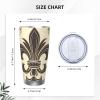 HCBPWVQA 20 oz Tumbler with Lid and Straw Stainless Steel Vacuum Insulated Coffee Mug Double Wall Fleur-de-Lis and Coat Arms Knight Travel Tumblers Cup Gifts for Women Men Car Cup Holder Friendly view 4