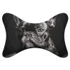BTCOWZRV French Bulldog Car Neck Pillow Set of 2 Ultra Comfortable Car Headrest Pillow for Driving Soft Car Neck Support Pillow, Memory Foam and Breathable Removable Cover view 1