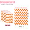 uxcell 100Pcs Kraft Paper Treat Bags, 7" x 5" Greaseproof Kraft Candy Bags Flat Favor Bags Small Gift Bags for Bakery Cookies Dessert Chocolate Soap Wedding Party Favor, Orange Wave view 2