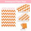 uxcell 100Pcs Kraft Paper Treat Bags, 7" x 5" Greaseproof Kraft Candy Bags Flat Favor Bags Small Gift Bags for Bakery Cookies Dessert Chocolate Soap Wedding Party Favor, Orange Wave view 3