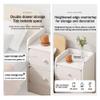 Bedside Table, Ultra-narrow Bedside Cabinet, Storage Multifunctional Ultra-narrow Cabinet, Simple Storage, Bedroom Simple Gap Bedside Cabinet, Slim Nightstand with Double Storage Drawers Organizer(Whi view 3
