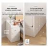 Bedside Table, Ultra-narrow Bedside Cabinet, Storage Multifunctional Ultra-narrow Cabinet, Simple Storage, Bedroom Simple Gap Bedside Cabinet, Slim Nightstand with Double Storage Drawers Organizer(Whi view 4