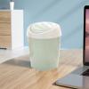 CHICIRIS Desktop Trash Can, Plastic Garbage Bin Mini Countertop Trash Bin with Swing Lid for Kitchen Bathroom Bedroom Office Dorm, 5.5 x 6.7in (Green view 3