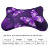 BTCOWZRV Purple Butterflies Car Neck Pillow Set of 2 Ultra Comfortable Car Headrest Pillow for Driving Soft Car Neck Support Pillow, Memory Foam and Breathable Removable Cover view 2