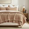 EVERGRACEHOME Stonewashed Cotton Quilt Set King Size, Ultra Soft Oversized Bedspread Coverlet Set, Lightweight Crinkle Box Stitch Bedding Sets for All Season, with 2 Shams, Blushed Terracotta view 1