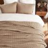 EVERGRACEHOME Stonewashed Cotton Quilt Set King Size, Ultra Soft Oversized Bedspread Coverlet Set, Lightweight Crinkle Box Stitch Bedding Sets for All Season, with 2 Shams, Blushed Terracotta view 2