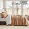EVERGRACEHOME Stonewashed Cotton Quilt Set King Size, Ultra Soft Oversized Bedspread Coverlet Set, Lightweight Crinkle Box Stitch Bedding Sets for All Season, with 2 Shams, Blushed Terracotta view 3