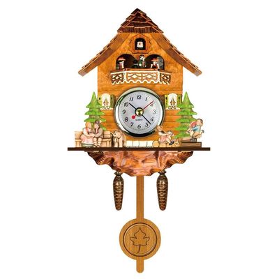 Cuckoo Clock, Antique Wooden Cuckoo Birdhouse Wall Clock with Auto Swing Pendulum,Home Decor Hanging Cuckoo Clock Auto Swing Pendulum Home Decor (CM002)