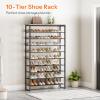 HOOBRO 10-Tier Shoe Rack, 39.4" L Shoe Storage Organizer, Large Capacity Shoe Shelf for Front Door Entrance, Entryway, Hallway, Holds 45-50 Pairs of Shoes, Closet, Greige and Black BG171XJ01 view 3