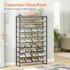 HOOBRO 10-Tier Shoe Rack, 39.4" L Shoe Storage Organizer, Large Capacity Shoe Shelf for Front Door Entrance, Entryway, Hallway, Holds 45-50 Pairs of Shoes, Closet, Greige and Black BG171XJ01 view 4