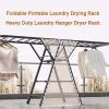 YSUEFIJO Heavy-Duty Laundry Drying Rack, Folding Clothes Drying Rack, Stainless Steel Garment Rack, Space Saving Laundry Drying Rack, Portable Laundry Drying Rack view 3