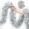 50 Feet Silver Metallic Twist Shiny Garland for Christmas Tree Decorations, Xmas Hanging Decor for Home Mantle Indoor Outdoor Holiday Party Supplies view 1