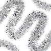 50 Feet Silver Metallic Twist Shiny Garland for Christmas Tree Decorations, Xmas Hanging Decor for Home Mantle Indoor Outdoor Holiday Party Supplies view 2