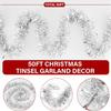50 Feet Silver Metallic Twist Shiny Garland for Christmas Tree Decorations, Xmas Hanging Decor for Home Mantle Indoor Outdoor Holiday Party Supplies view 3
