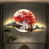 FOGVG Wall Light Mural Lamp LED Landscape Painting Zen Light Mural Sconce Lamp 3D Metal Wall Decor Hanging Artwork Wall Art, for Living Room Bedroom Study Entrance Courtyard Decor,D,60 * 110cm view 2