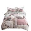 3D Cat Bedding Set Luxury Animal Duvet Cover with Pillowcase Flower Scenery Cute Cat Quilt Covers King Queen Full Twin Home Textile for Children Bedclothes with Pillow (US Queen,2) view 1