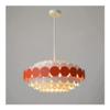 DXYC Modern Scandinavian Children's Room Chandelier with Round Petal Design, Minimalist Ceiling Pendant Light for Living Room Bedroom(Red) view 1