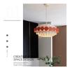 DXYC Modern Scandinavian Children's Room Chandelier with Round Petal Design, Minimalist Ceiling Pendant Light for Living Room Bedroom(Red) view 2
