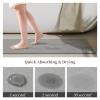 RUERYA Bath Mat Rugs Quick Dry Super Absorbent Diatomaceous Earth Bath Mat Non Slip Rubber Bottom Thin Bathroom Mat Fit Under Door, Floor Rugs in Front of Bathtub,Shower Room,Sink, 17 x 32, Grey view 3