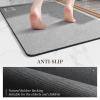 RUERYA Bath Mat Rugs Quick Dry Super Absorbent Diatomaceous Earth Bath Mat Non Slip Rubber Bottom Thin Bathroom Mat Fit Under Door, Floor Rugs in Front of Bathtub,Shower Room,Sink, 17 x 32, Grey view 4