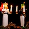 Mller Christmas Figures Original ore Mountains Angel and Miner Large ELECTRICALLY Illuminated INCL. Transformer (120V-230V) 17X40CM (Strictly Limited Edition) Natural Wood, Hand-Painted, Hand-Carved view 3