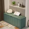 CraftThink Shoe Bench with Storage, Upholstered Cushion Hallway Shoe Storage Cabinet Shoe Rack with Flip Drawer & Seat Cushion for Bedroom Entryway (Green, 39.5" L x 16" W x 16.5" H) view 1