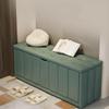 CraftThink Shoe Bench with Storage, Upholstered Cushion Hallway Shoe Storage Cabinet Shoe Rack with Flip Drawer & Seat Cushion for Bedroom Entryway (Green, 39.5" L x 16" W x 16.5" H) view 3