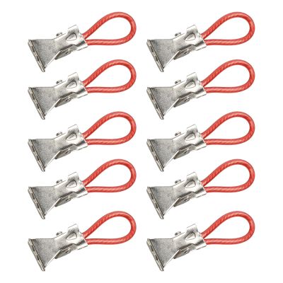 10Pcs Hanging Tea Towels Clips, Hanging Clothes Pegs, Hand Towel Hangers, Cloth Hanger Towels Clips with Hanging Loop for Oven Mitts Tea Towels, red