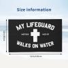 CHENYONAS My Life Guard Walks On Water Lightweight Bath Towel 32"X52" Quick Dry High Absorbent Microfiber Absorbent Bath Towel for Shower Black view 3