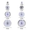 Efavormart Set of 8 White/Silver Paper Fan Decorations Paper Pinwheels Kit - 4" | 8" | 12" | 16" view 4