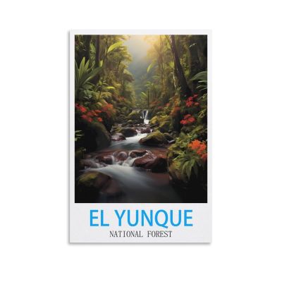 JYICUNCH El Yunque National Forest Vintage Travel Posters 16x24inch(40x60cm) Canvas Prints Wall Art Paintings Pictures for Living Room Bedroom Decoration
