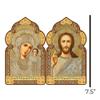 Needzo Christ The Teacher and Virgin of Kazan Catholic Orthodox Icon Diptych for Travel Home Display, Gold Foil Icons 7 1/2 Inch, Dome Shape Diptych, Religious Gifts view 4