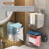 AZMYSM Multifunctional Anti-Glue Glacier Pattern Tissue Box, Kitchen Storage Box, Punch-Free, Keeps Wipes Fresh, Non-Slip Flushable Holder, Removable Shower Basket for Bathroom (White+Grey 2pcs) view 3