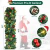 Beinhome 9 Ft Pre-Lit Christmas Garland, Artificial Christmas Door Garland with Lights Timer, Pine Cone Garand Decorations for Home Stairs Table Fireplace Xmas Festival Decor view 3