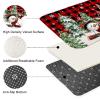 Lindameler 4Pcs Christmas Shower Curtain Set Cute Winter Snowman Pine Tree Christmas Bathroom Sets for Winter Holidays Bathroom Decor with Shower Curtain Bath Rugs Toilet Lid Cover Xmas Decor Sets view 4