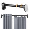 Tension Shower Curtain Rod, 40 50 70 110 160 210 260 310 360 410cm Stainless Steel Anti-Slip Adjustable Curtain Rods Bathroom Rod, No Drilling, for Bathroom, Closet, Window, Room Divider(Black,410-500 view 1